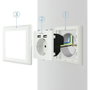 Nanocable Base de enchufe de pared Schuko con 2 puertos USB 2.4A Blanco